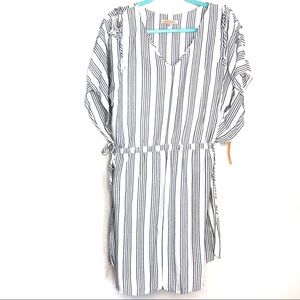 Gibson Latimer Black and White Striped Dress